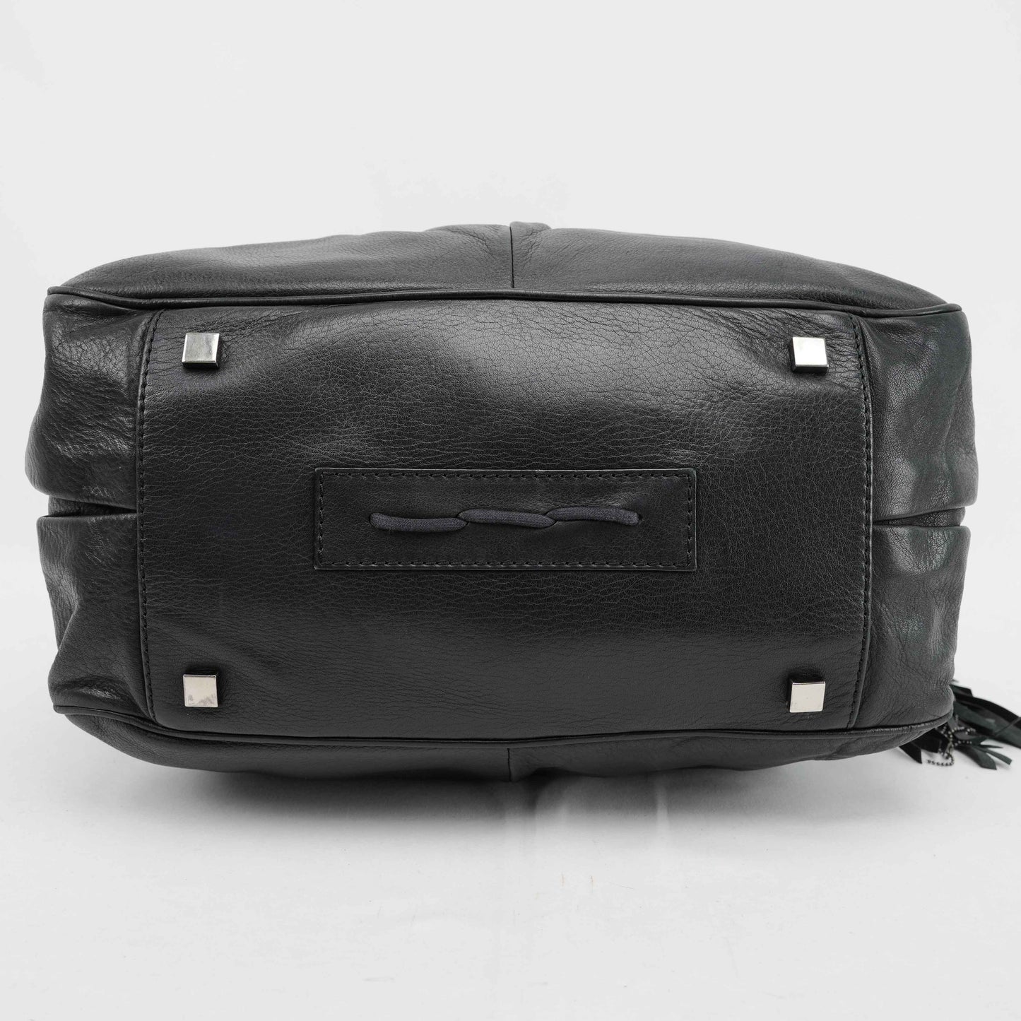Zanellato Black Leather Satchel Bag with Tassel Detail – Made in Italy (circa 2010s)