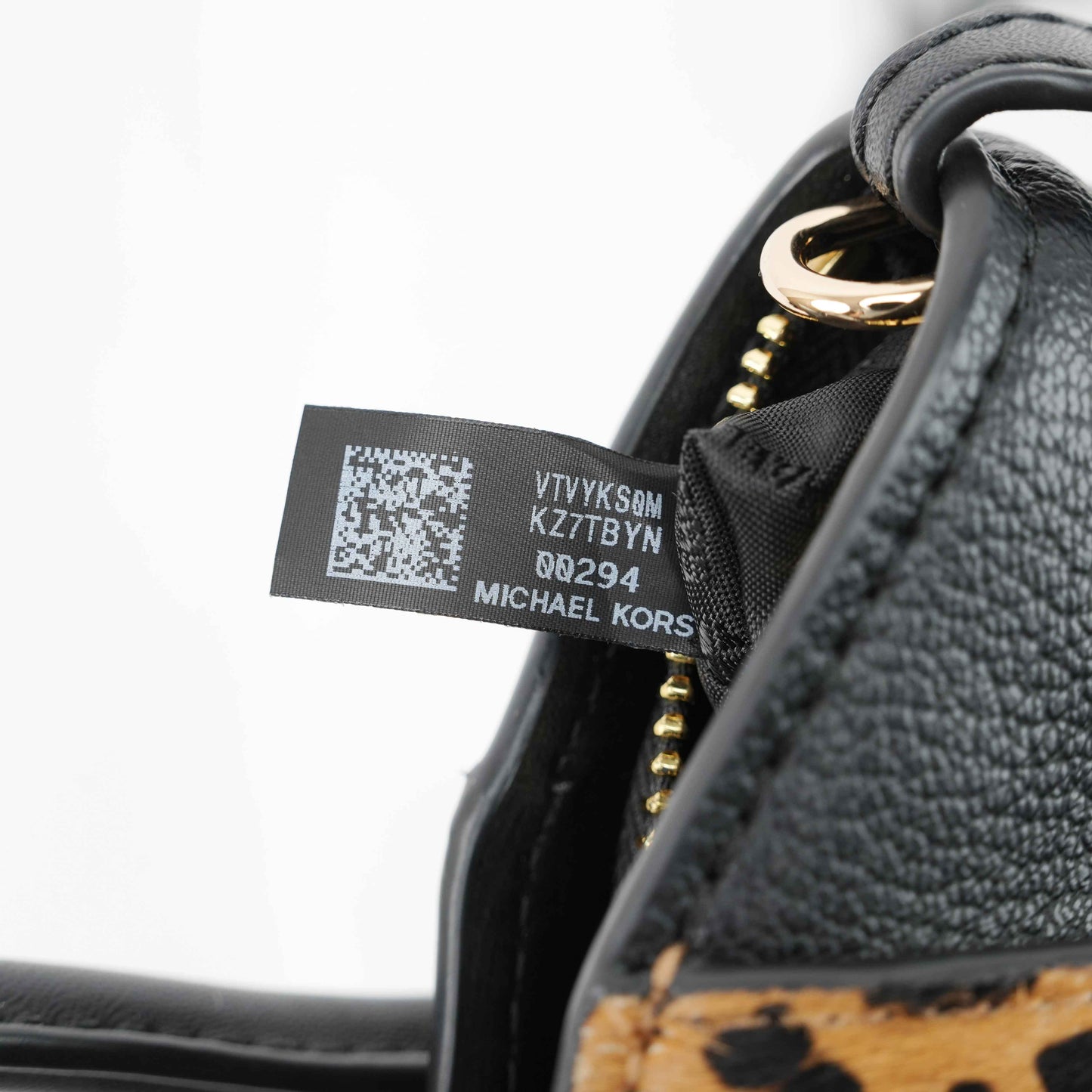 Michael Kors Mercer Gallery Small Leopard Print & Black Leather Satchel Bag