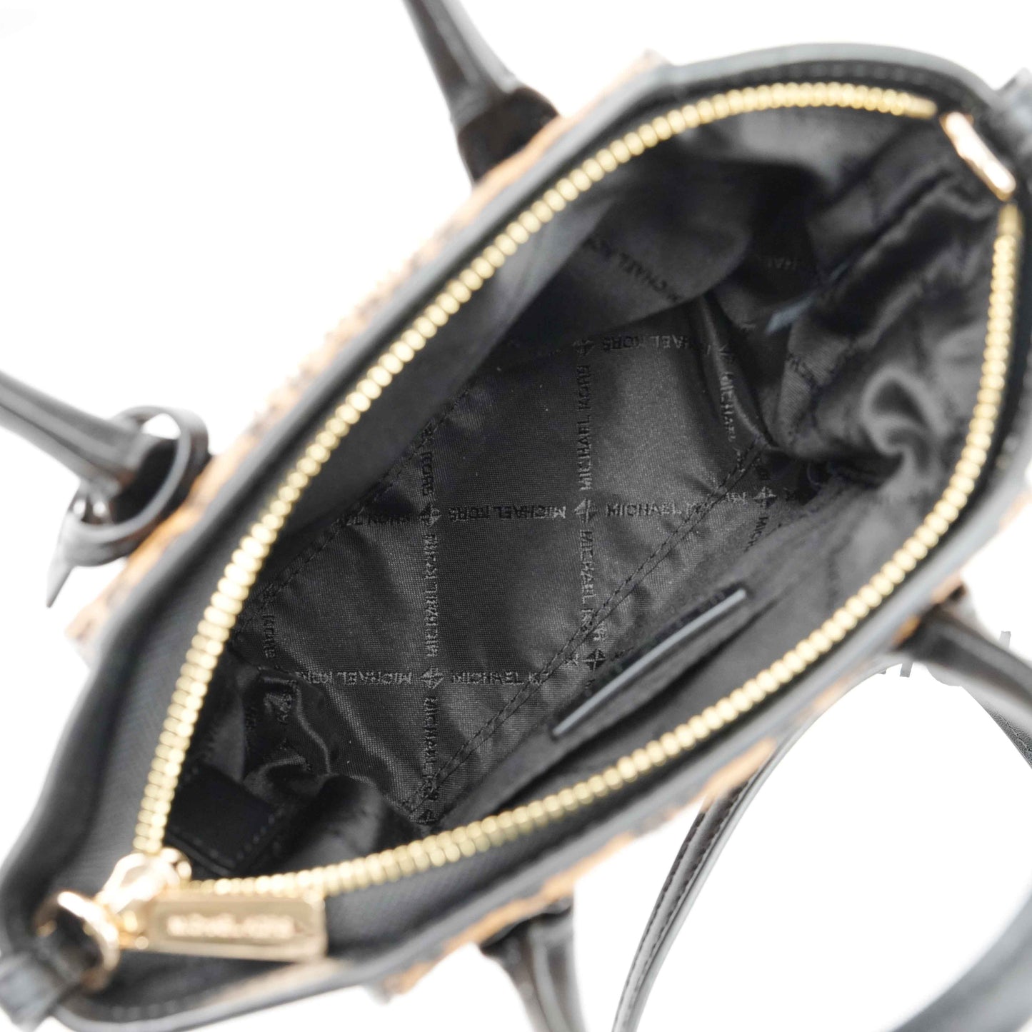 Michael Kors Mercer Gallery Small Leopard Print & Black Leather Satchel Bag