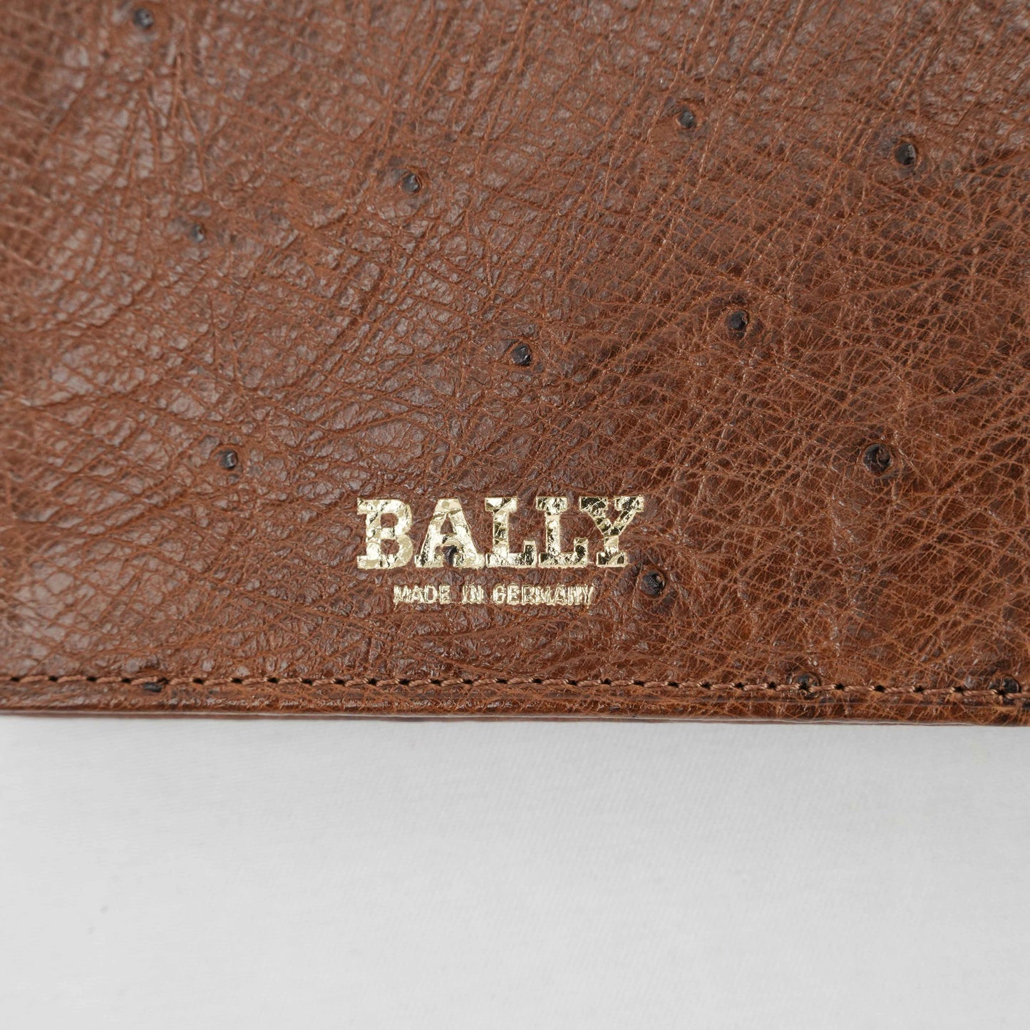 Bally Brown Ostrich Leather Long Wallet – Made in Germany
