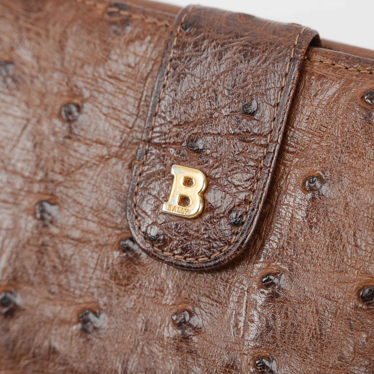 Bally Brown Ostrich Leather Long Wallet – Made in Germany