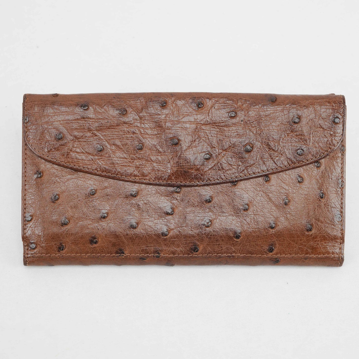 Bally Brown Ostrich Leather Long Wallet – Made in Germany