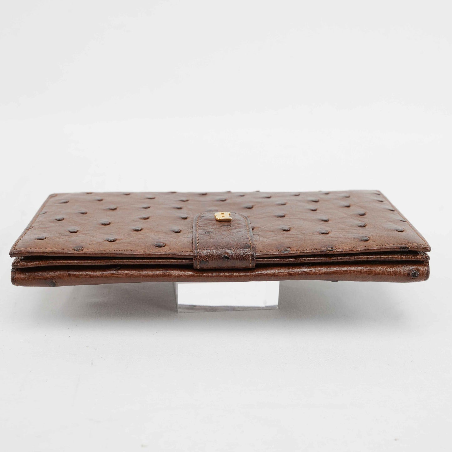 Bally Brown Ostrich Leather Long Wallet – Made in Germany