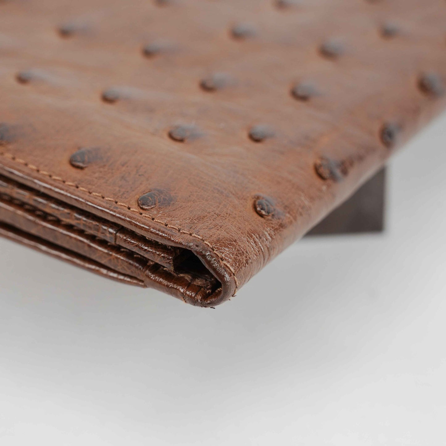 Bally Brown Ostrich Leather Long Wallet – Made in Germany