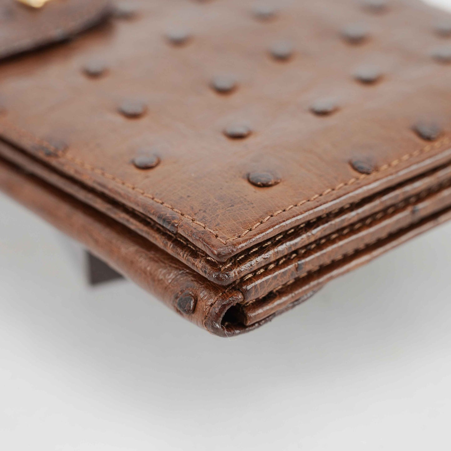 Bally Brown Ostrich Leather Long Wallet – Made in Germany