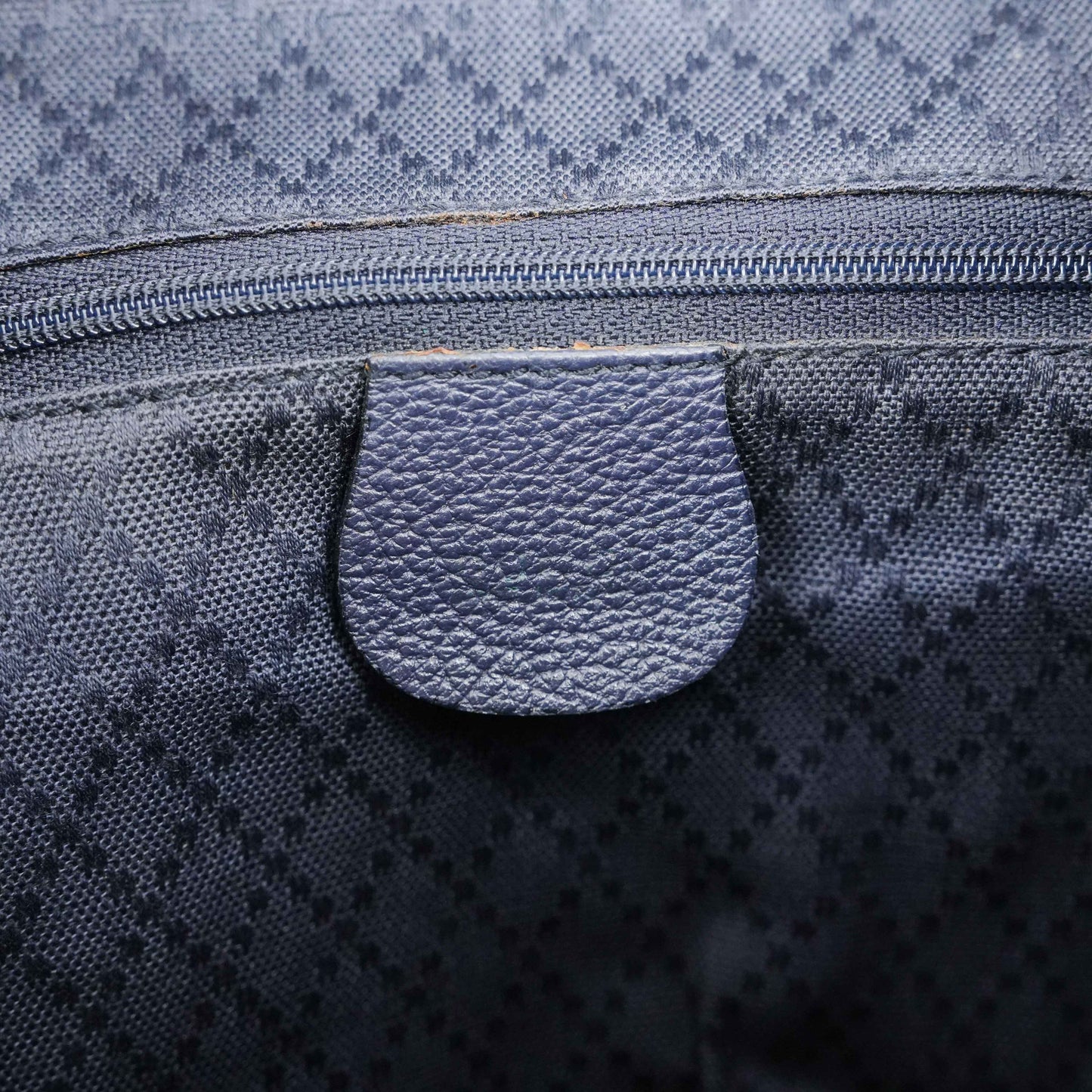 Gucci Vintage Bamboo/Leather & Suede Backpack in Navy Blue