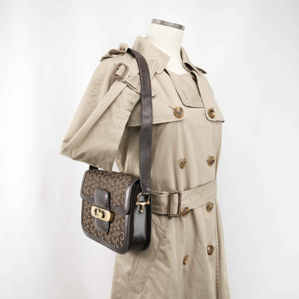 Vintage Celine Macadam Horse Carriage Shoulder Bag
