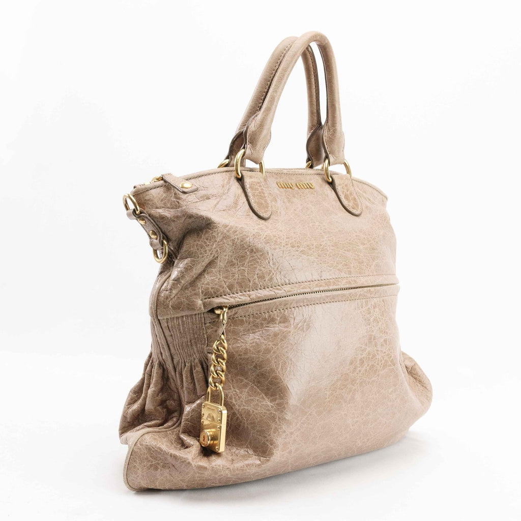 Miu Miu Leather 2-Way Tote Bag