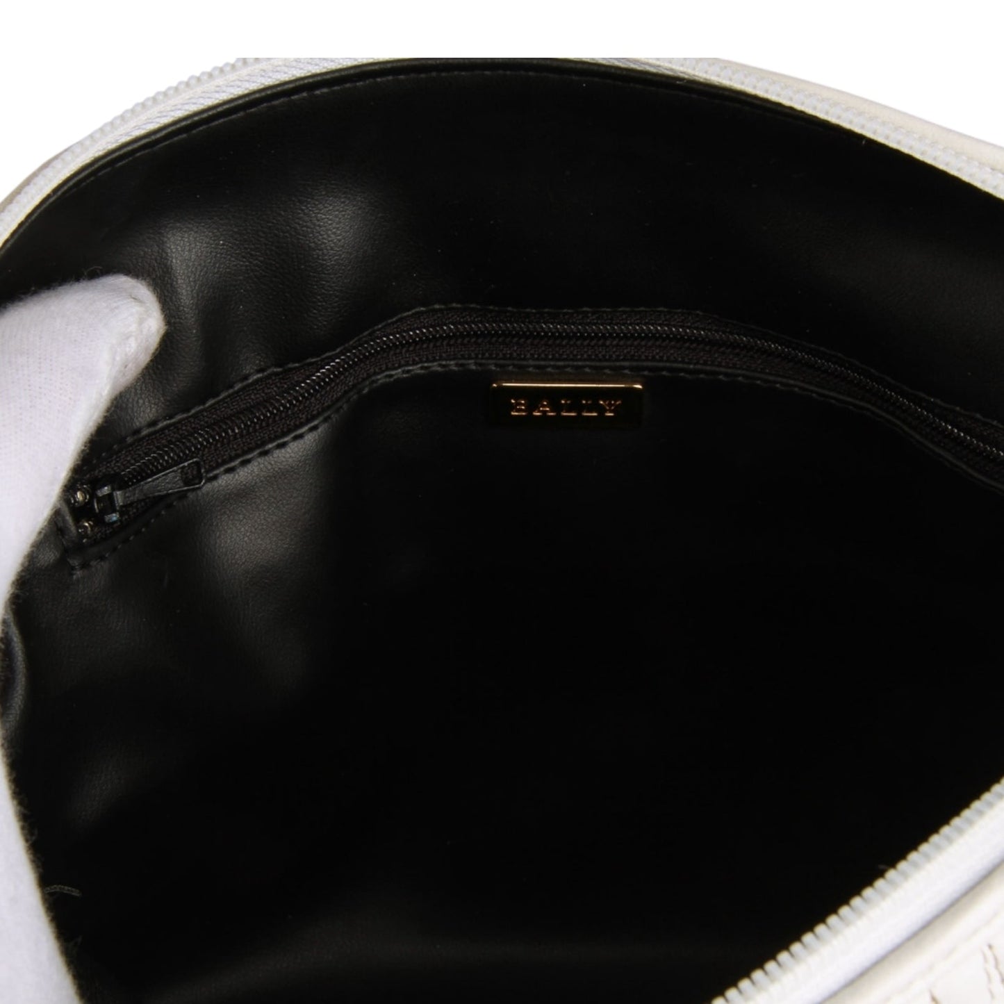 Bally white quilted leather handbag