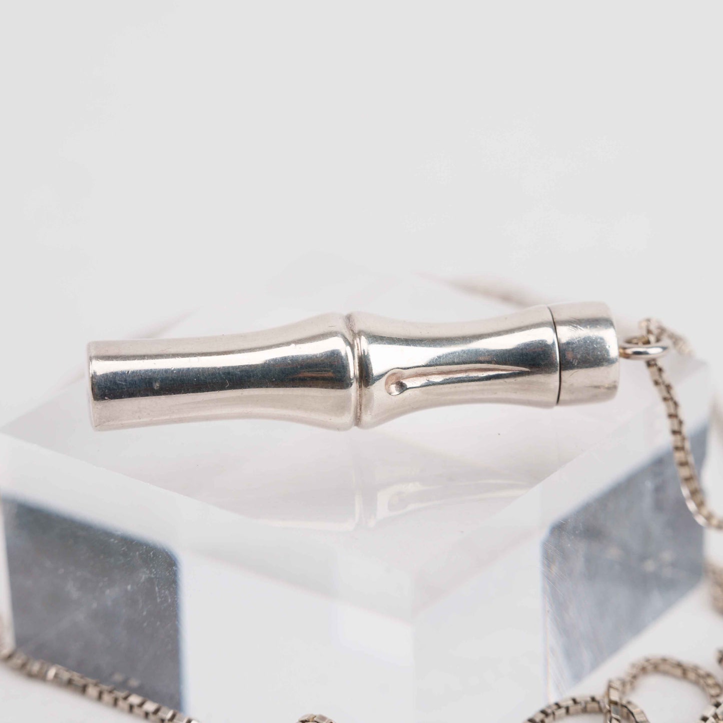 Authentic Gucci – Silver Bamboo Pendant Necklace