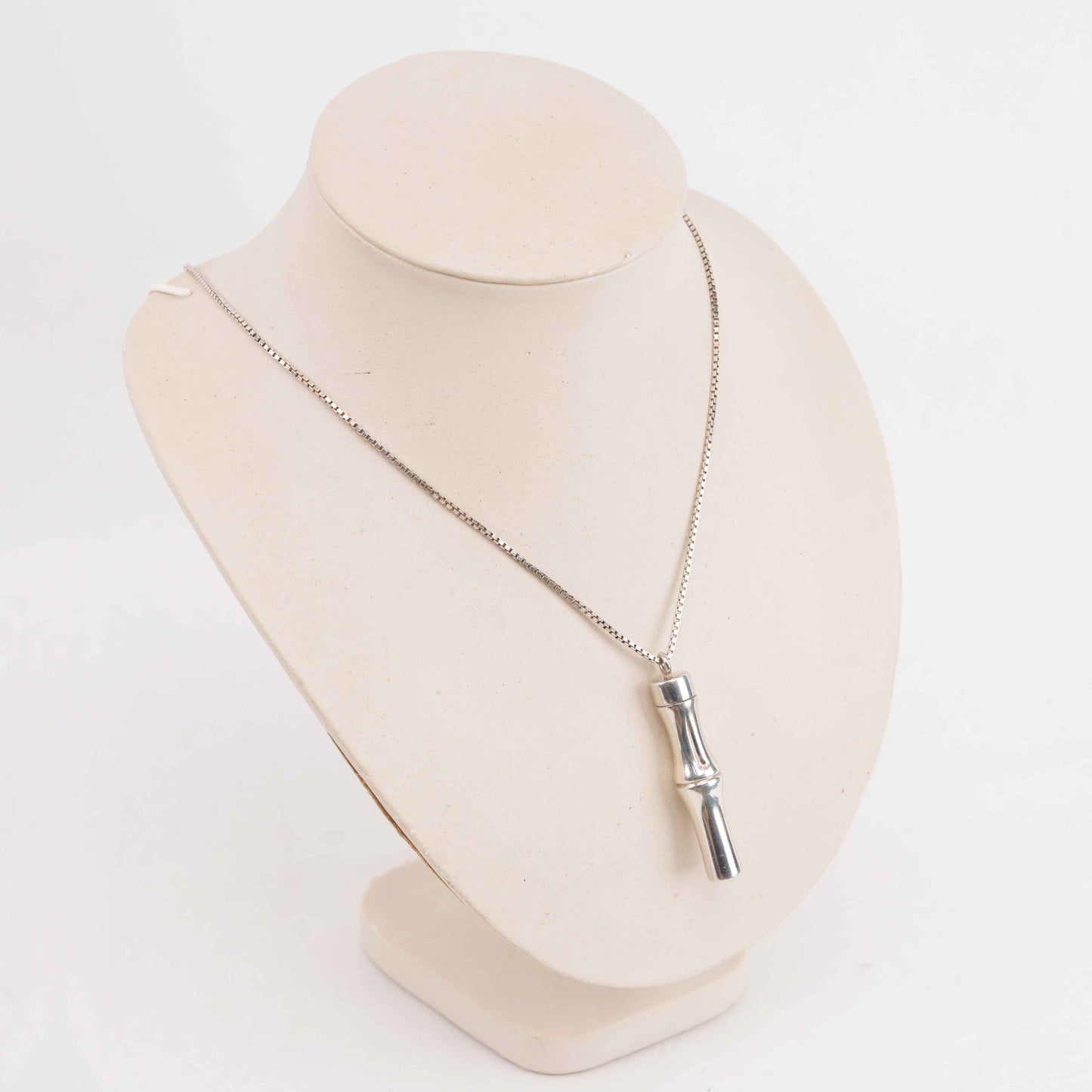 Authentic Gucci – Silver Bamboo Pendant Necklace