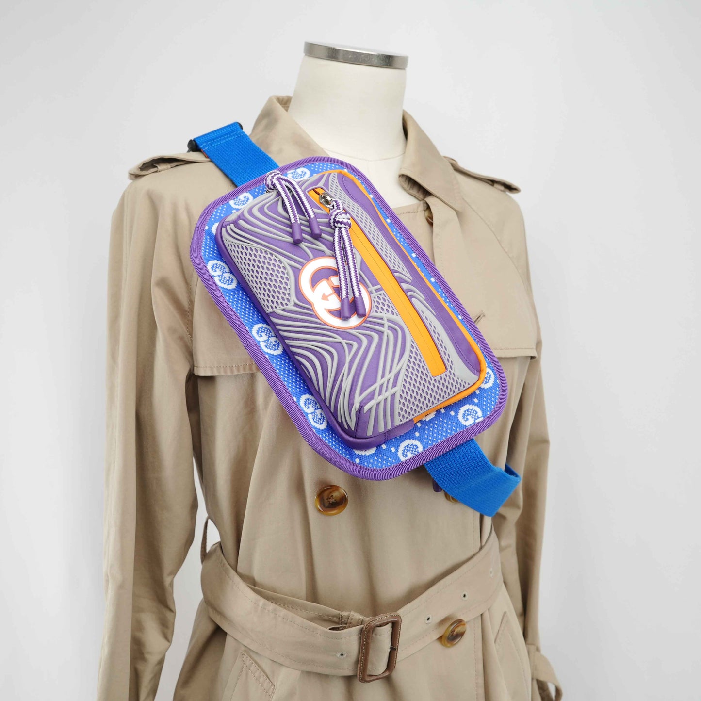 Gucci GG Multicolor Geometric Rubber Belt Bag – Purple/Orange/Blue