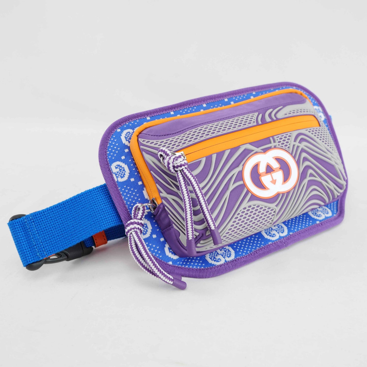 Gucci GG Multicolor Geometric Rubber Belt Bag – Purple/Orange/Blue
