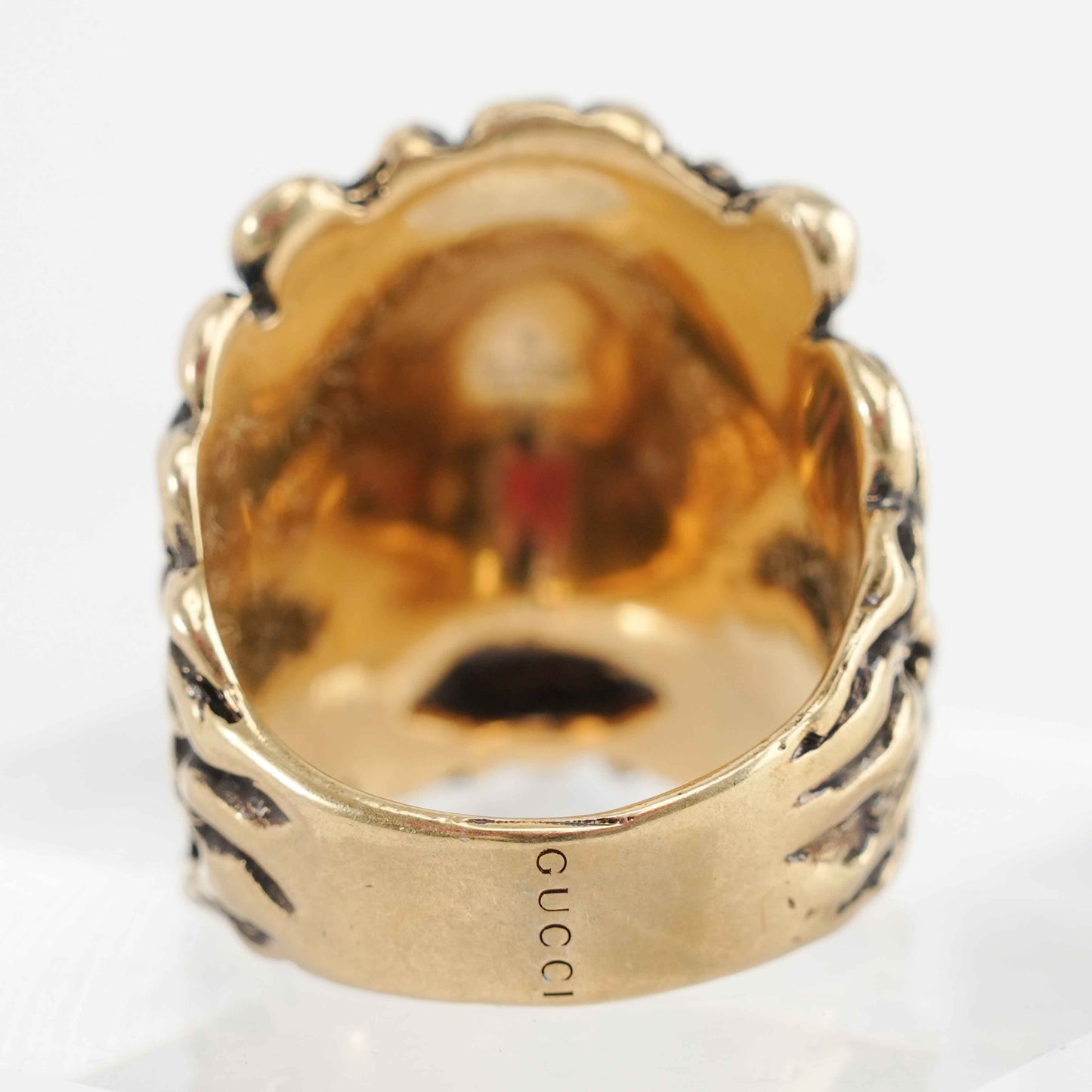 Gucci Lion Head Ring – Gold-Tone Brass – Size 25