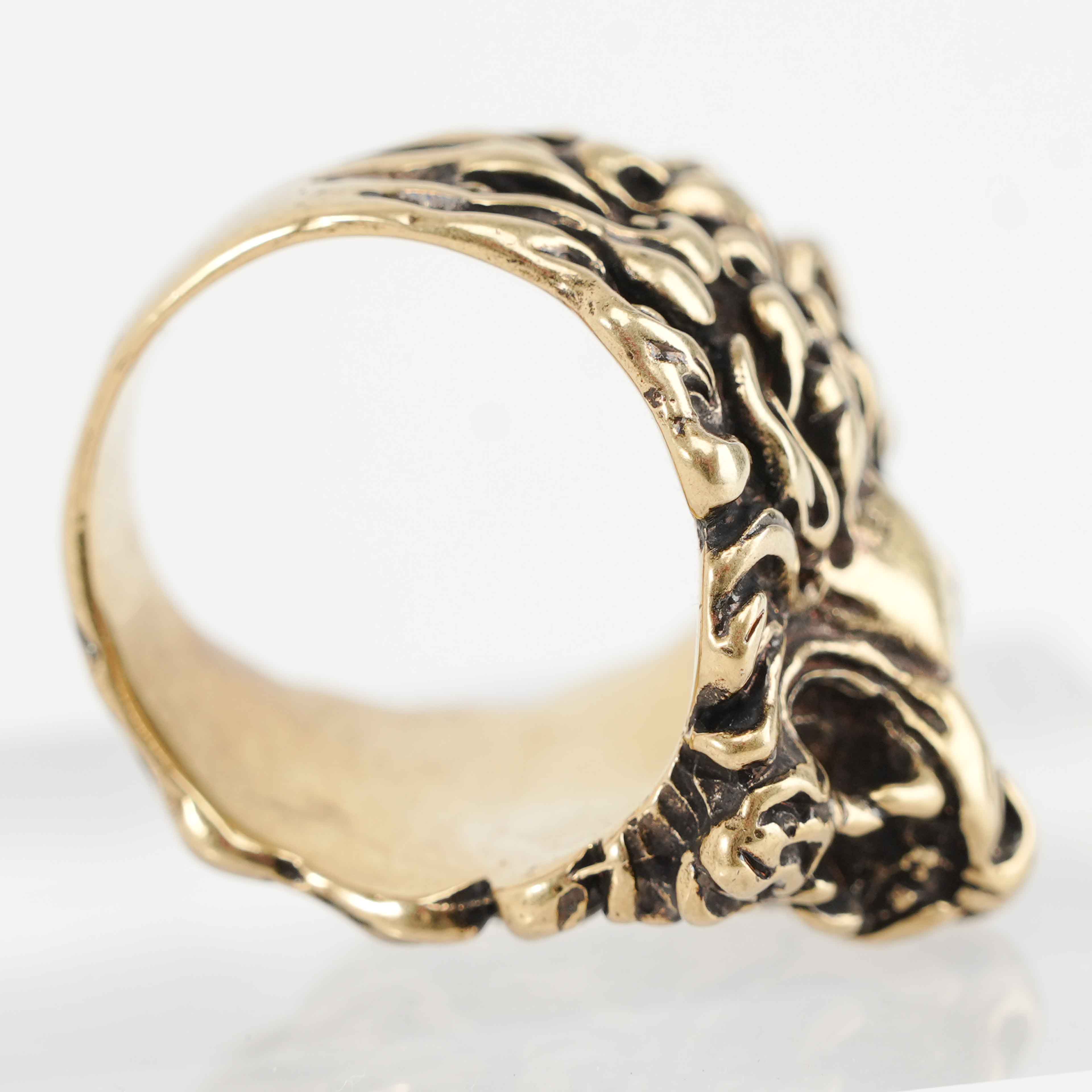 Gucci Lion Head Ring – Gold-Tone Brass – Size 25 – Connect Japan