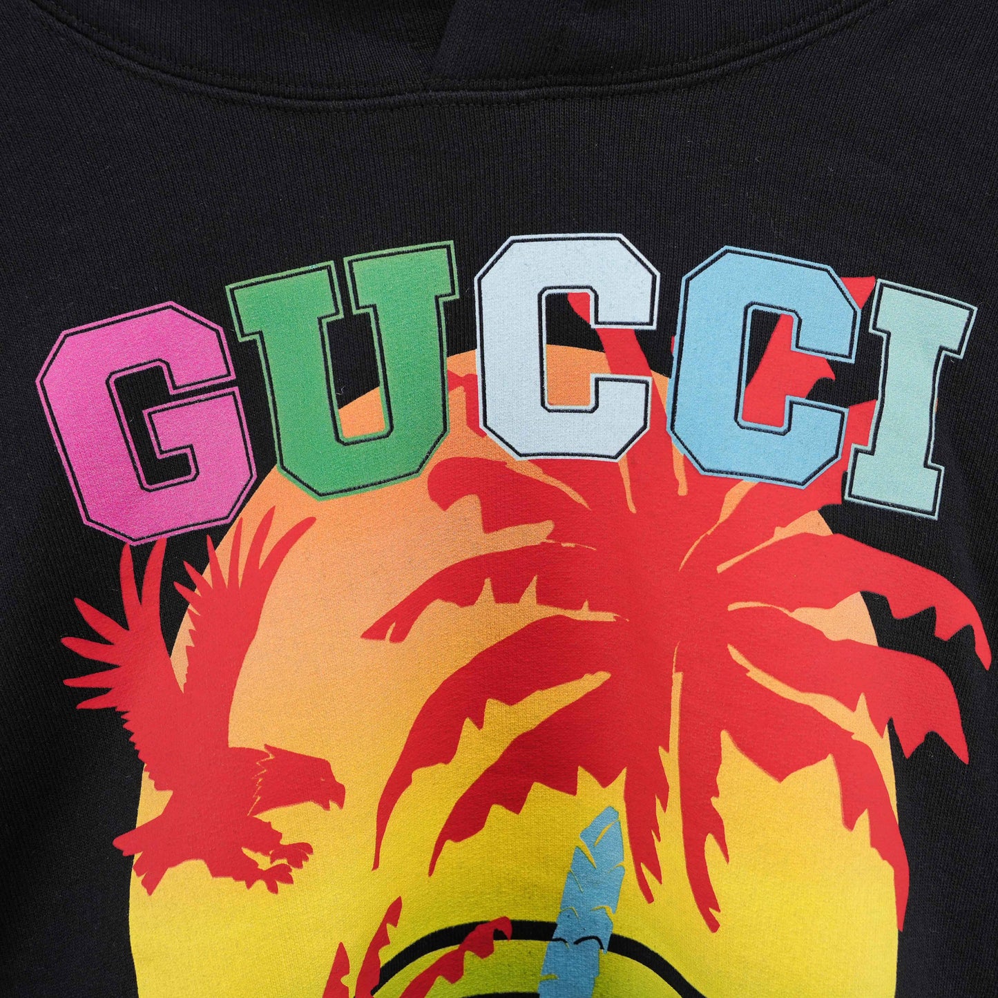 Gucci removable-sleeve Gucci Sunset-print hoodie