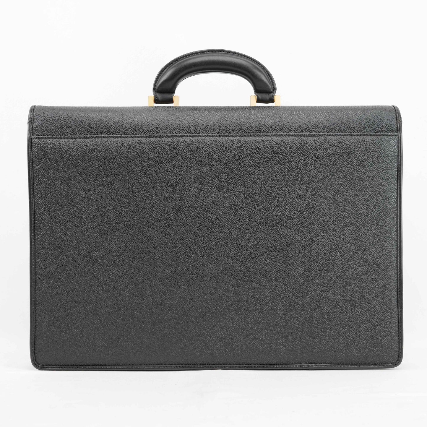 Gianni Versace Vintage Medusa Embossed Leather Briefcase – Black – 1990s