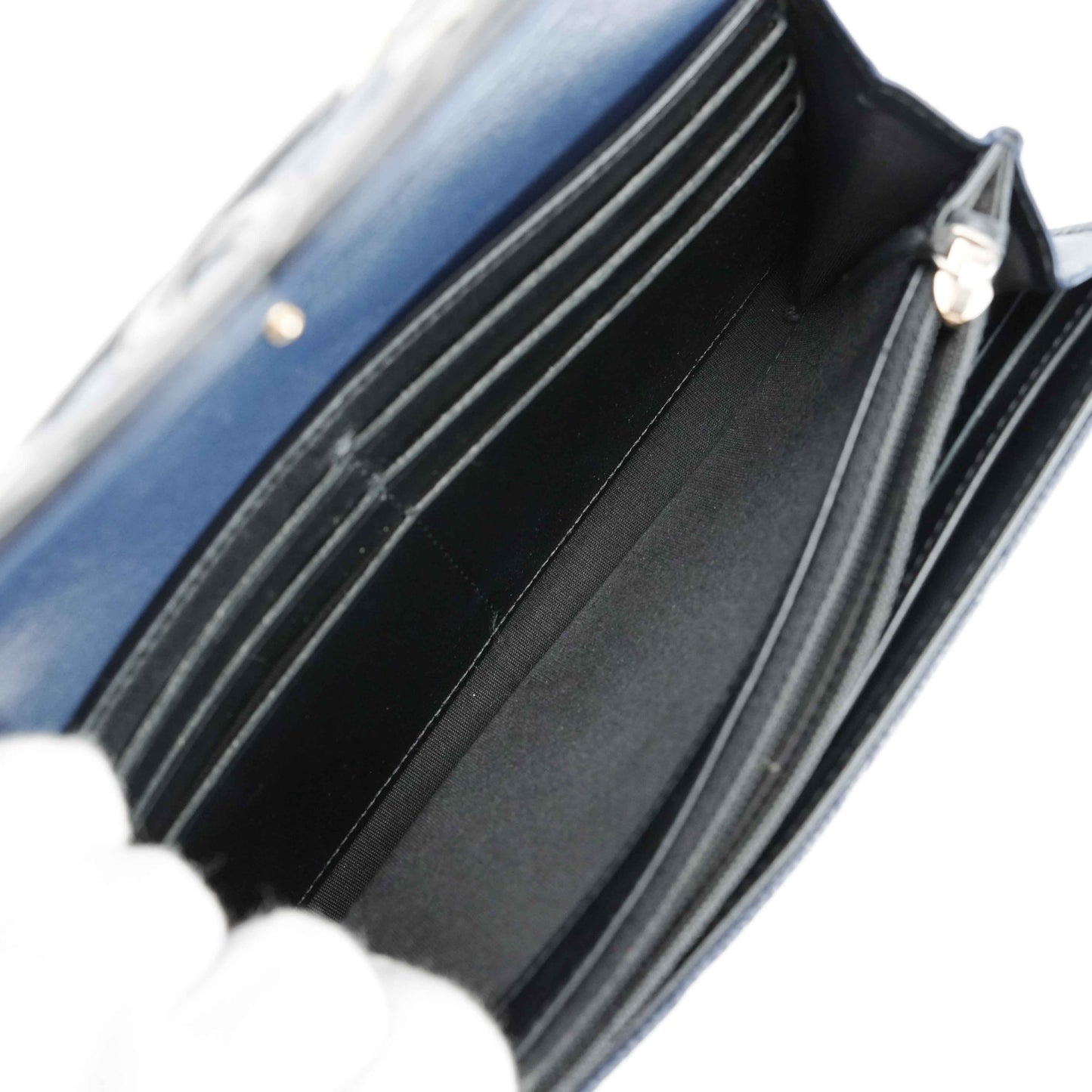 Chanel Timeless CC Long Wallet in Navy Blue Caviar Leather