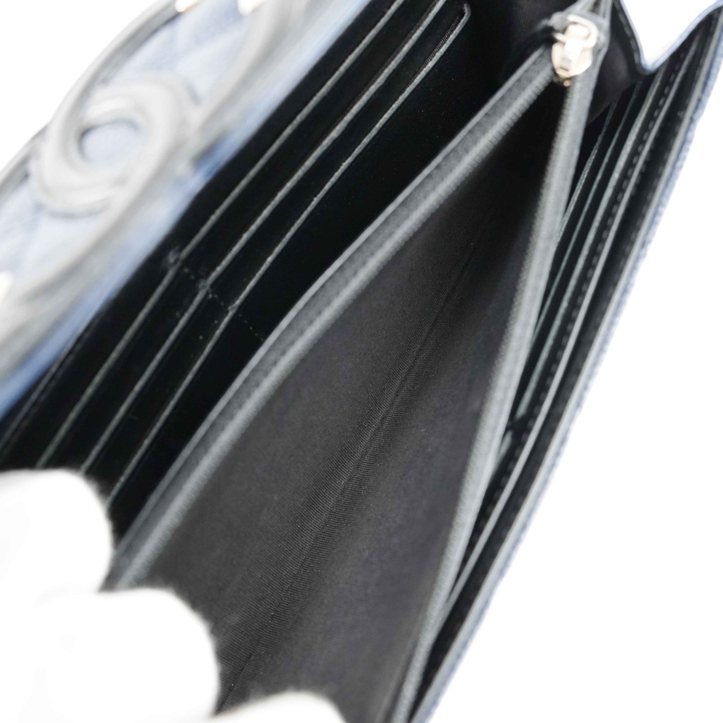 Chanel Timeless CC Long Wallet in Navy Blue Caviar Leather