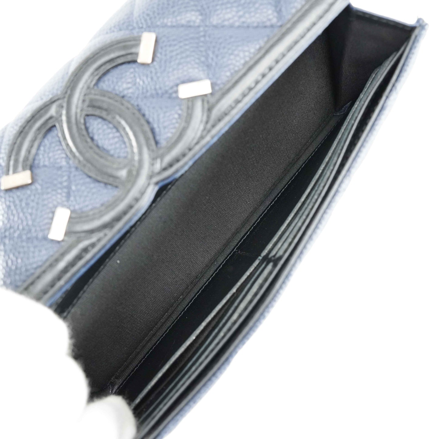 Chanel Timeless CC Long Wallet in Navy Blue Caviar Leather