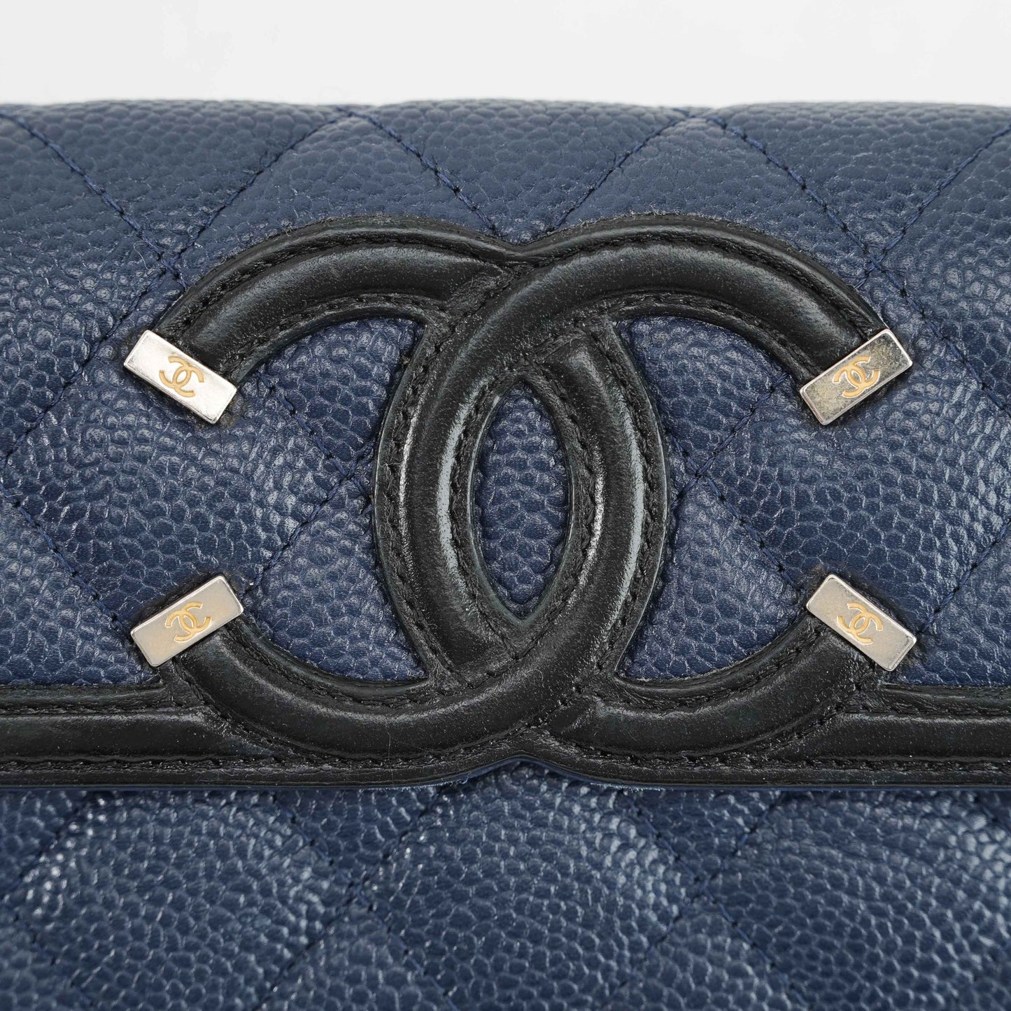 Chanel Timeless CC Long Wallet in Navy Blue Caviar Leather