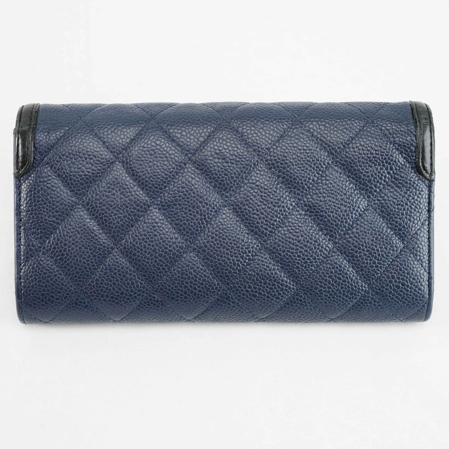 Chanel Timeless CC Long Wallet in Navy Blue Caviar Leather