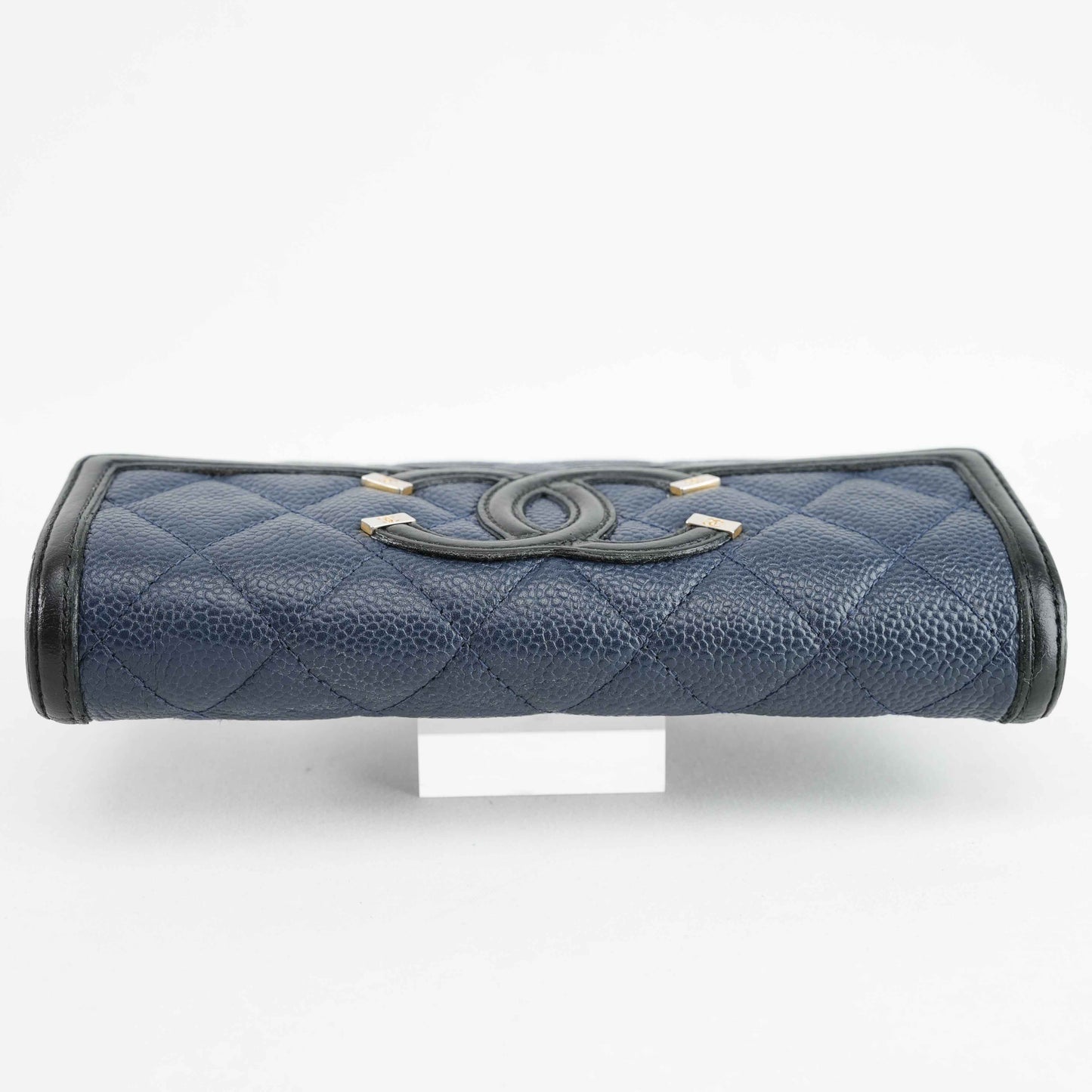 Chanel Timeless CC Long Wallet in Navy Blue Caviar Leather