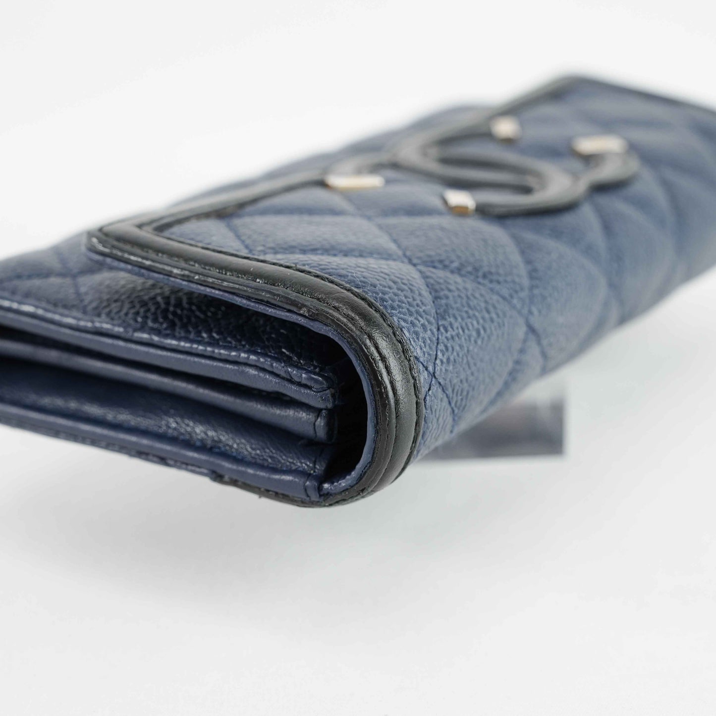 Chanel Timeless CC Long Wallet in Navy Blue Caviar Leather