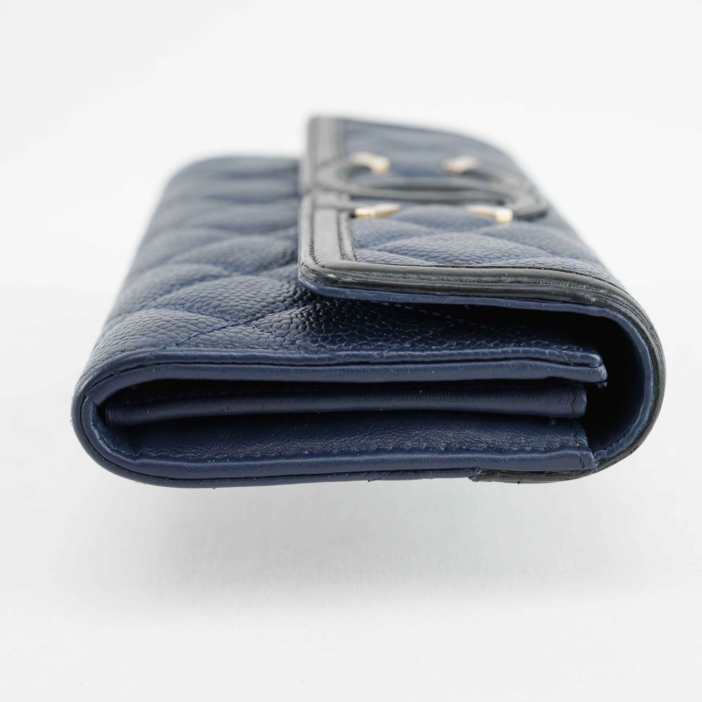 Chanel Timeless CC Long Wallet in Navy Blue Caviar Leather