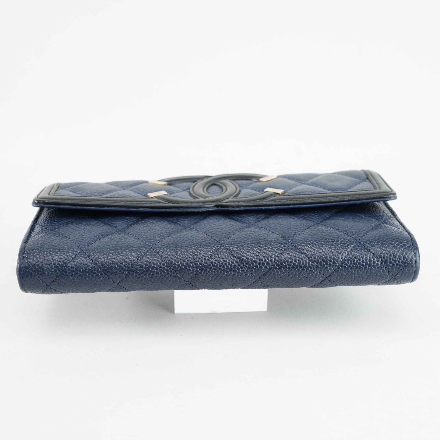 Chanel Timeless CC Long Wallet in Navy Blue Caviar Leather