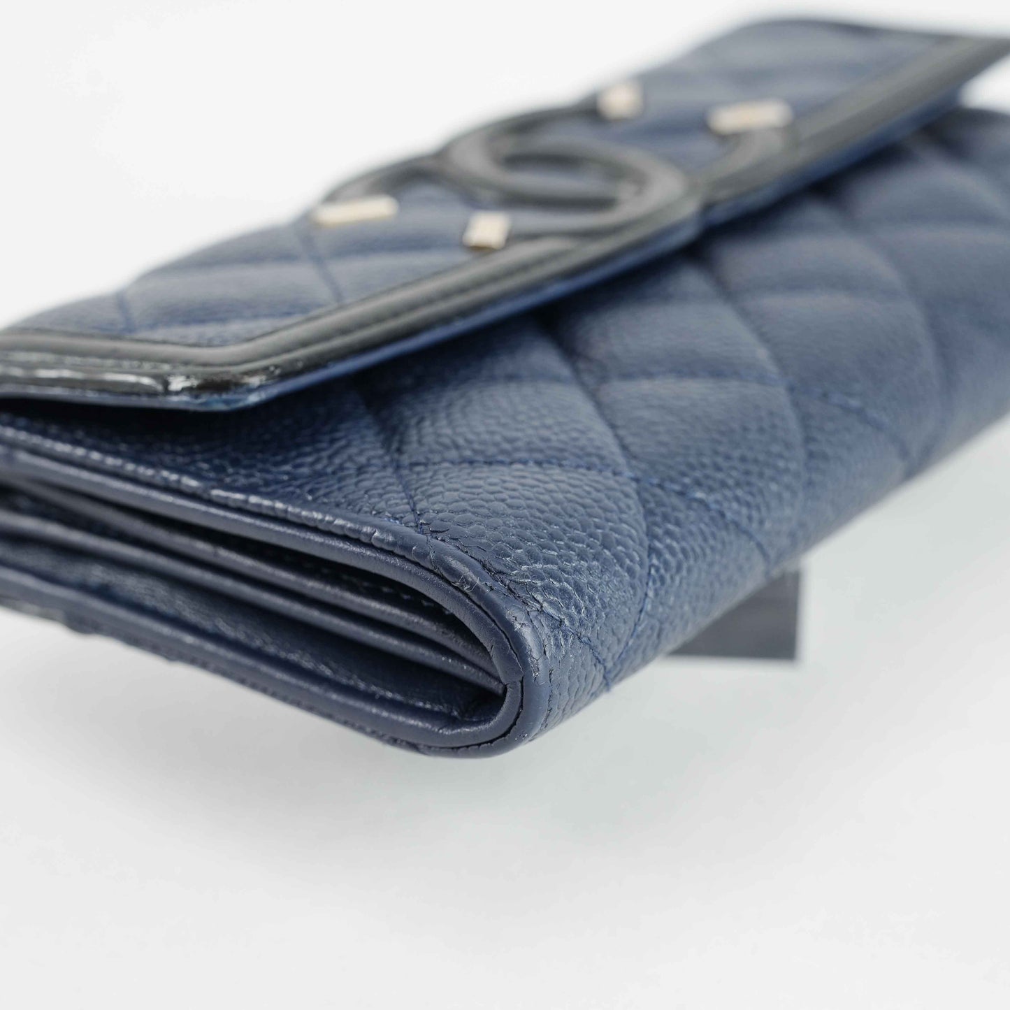 Chanel Timeless CC Long Wallet in Navy Blue Caviar Leather