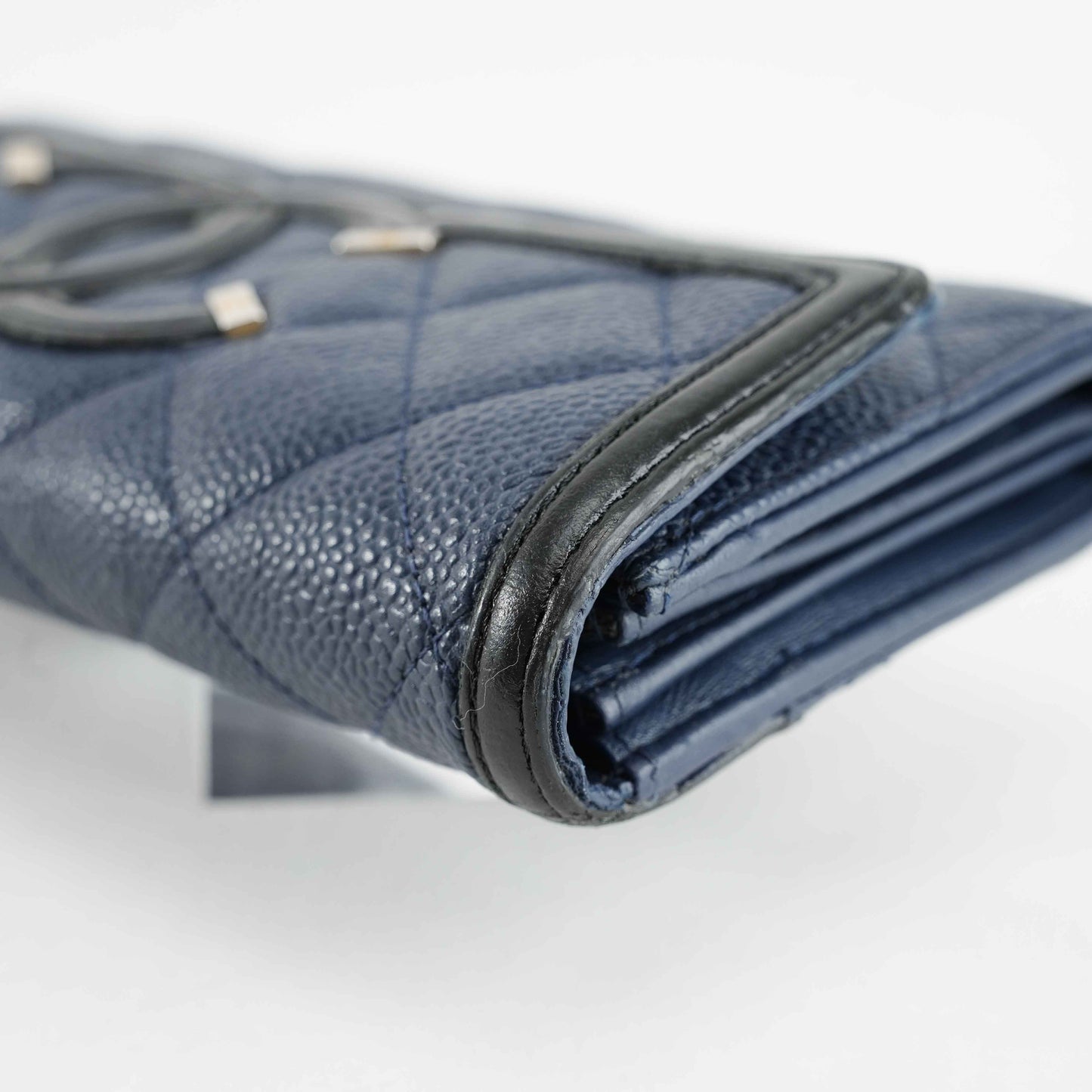 Chanel Timeless CC Long Wallet in Navy Blue Caviar Leather