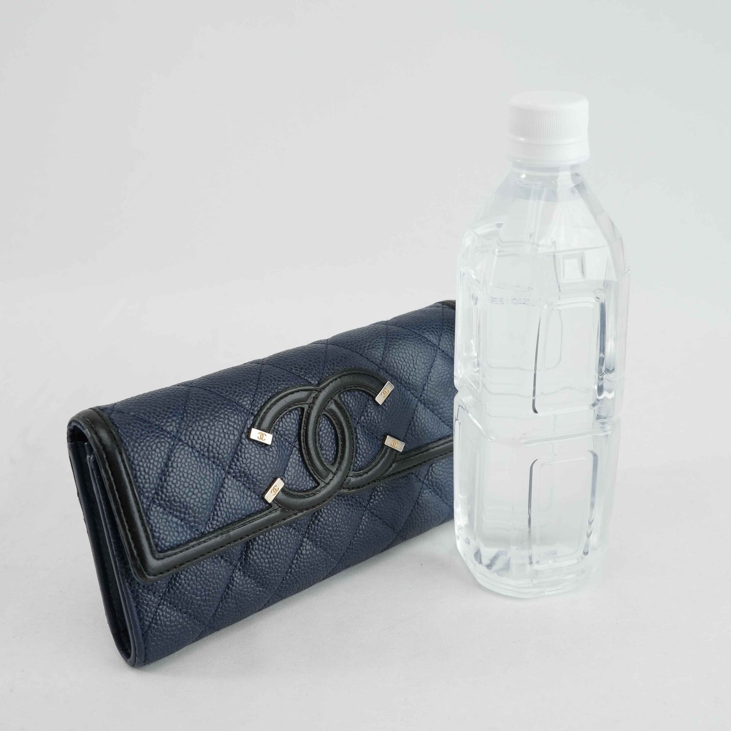 Chanel Timeless CC Long Wallet in Navy Blue Caviar Leather