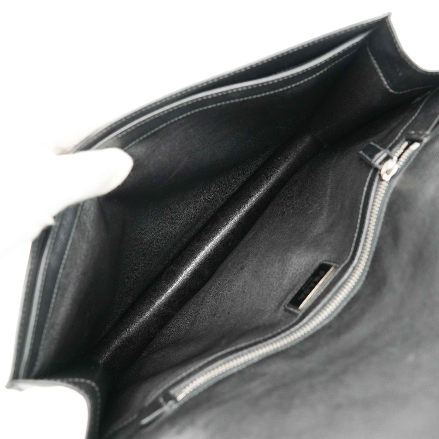 Prada Black Studded Saffiano Leather Clutch Bag