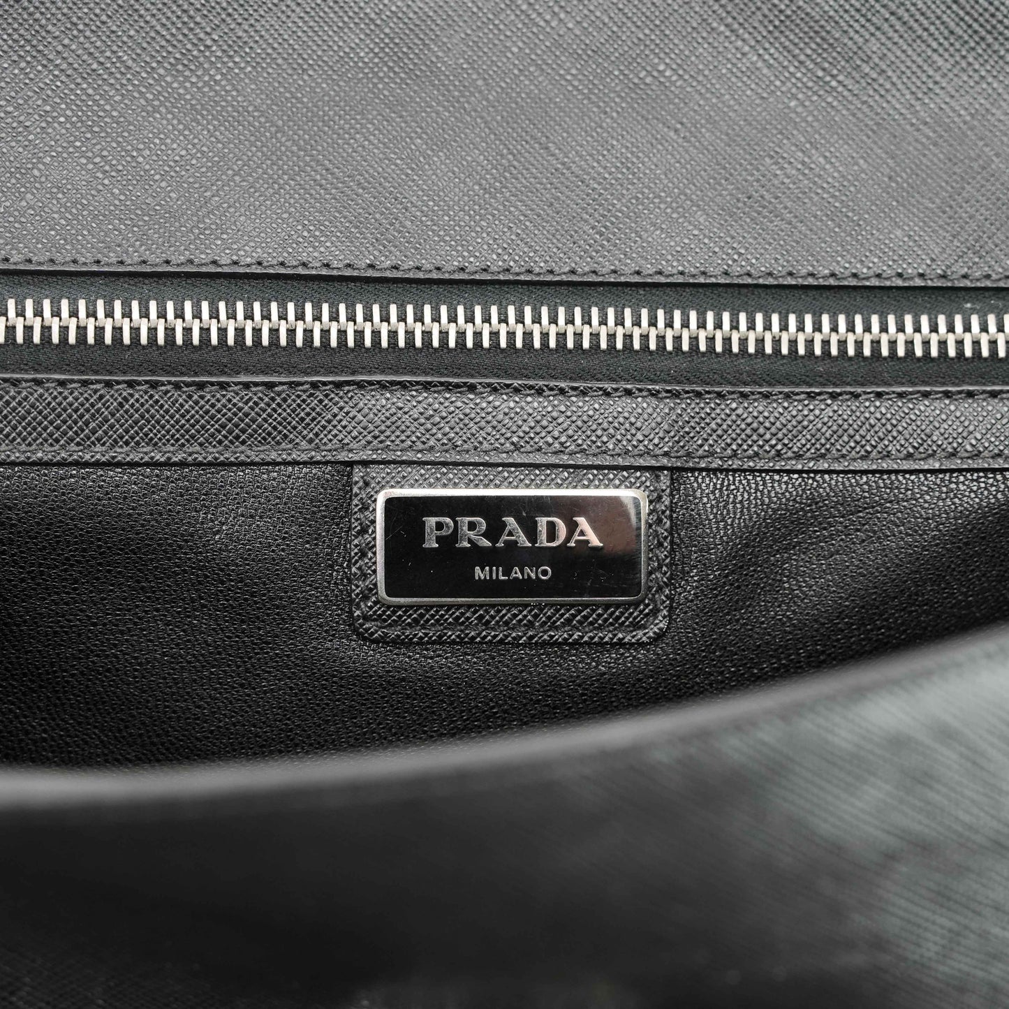 Prada Black Studded Saffiano Leather Clutch Bag