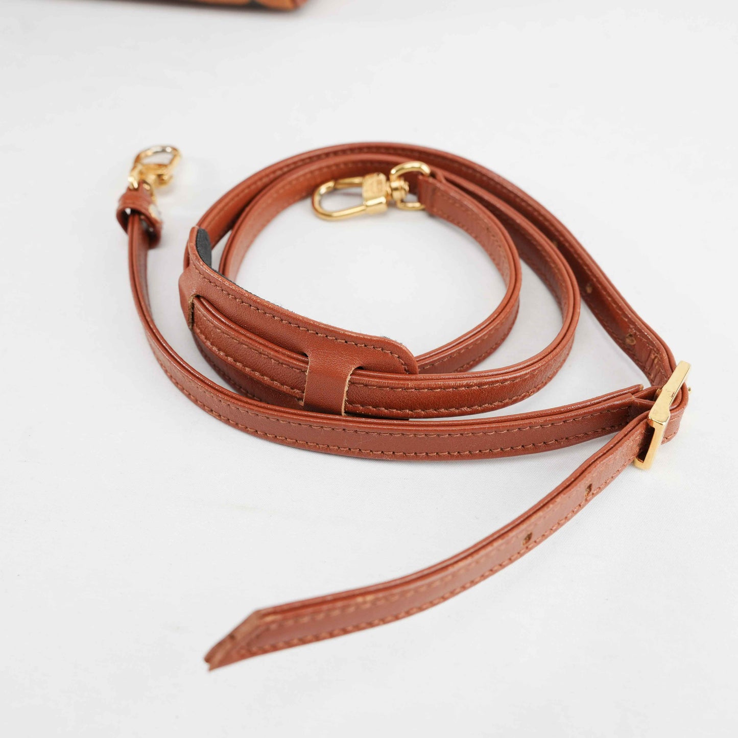 Authentic MCM Visetos Cognac Boston Satchel Bag with shoulder strap