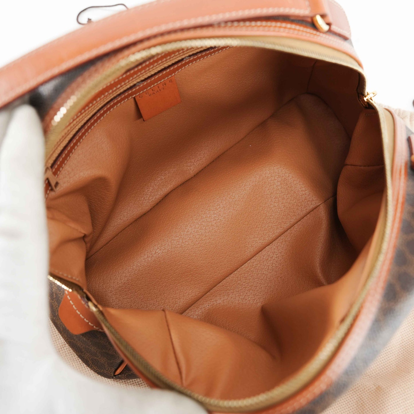 Authentic Céline Macadam Coated Canvas Boston Bag