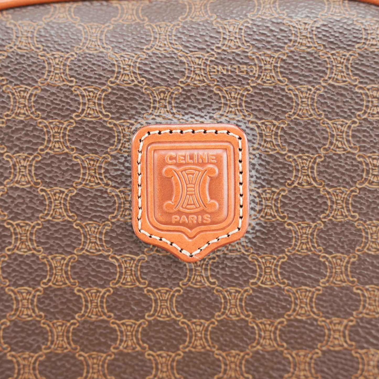 Authentic Céline Macadam Coated Canvas Boston Bag