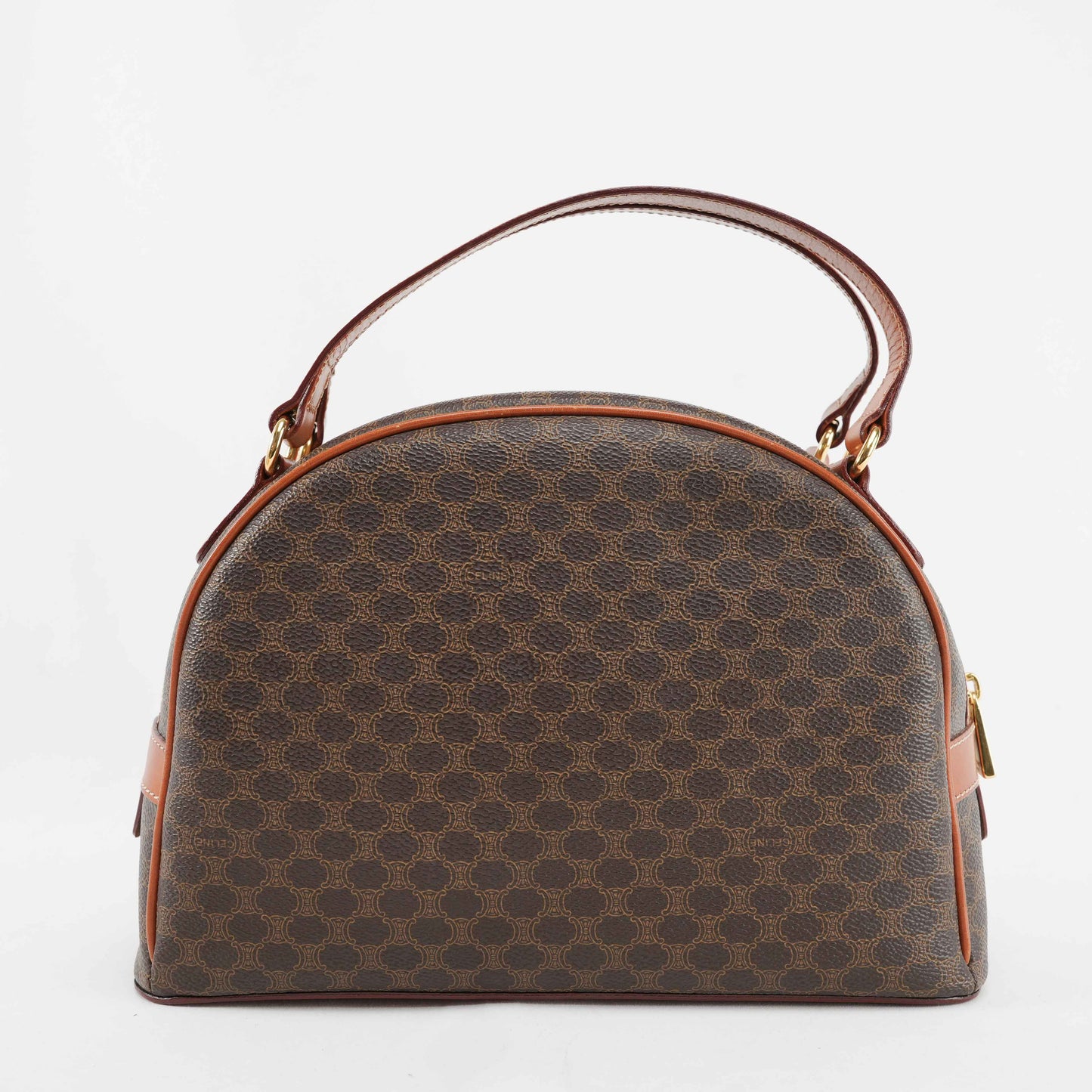 Authentic Céline Macadam Coated Canvas Boston Bag