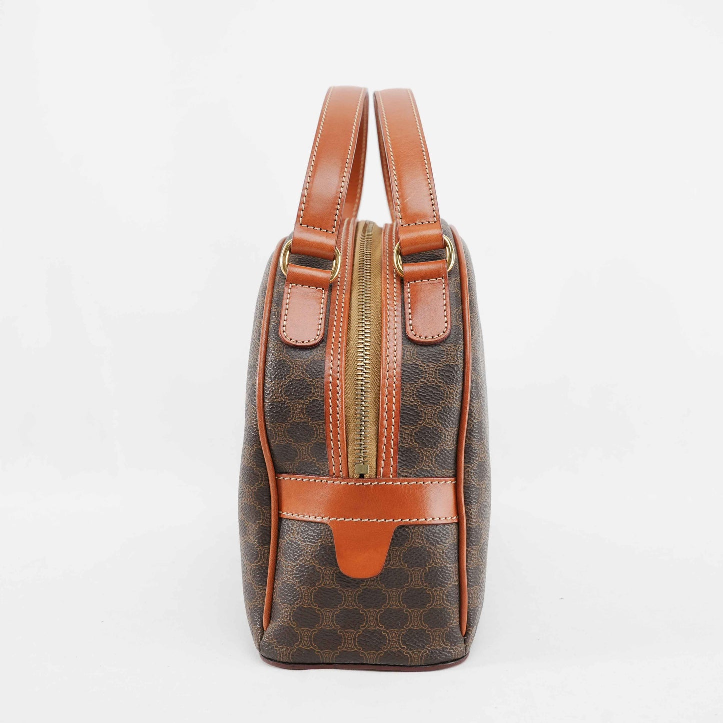 Authentic Céline Macadam Coated Canvas Boston Bag