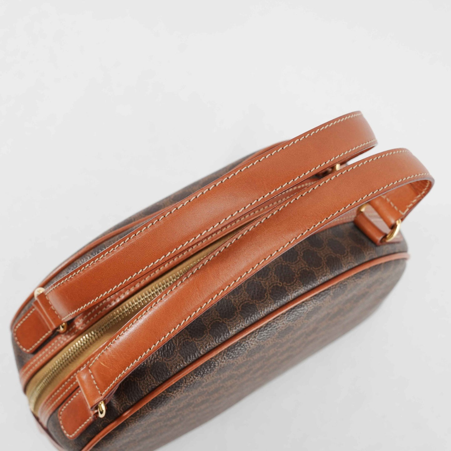 Authentic Céline Macadam Coated Canvas Boston Bag