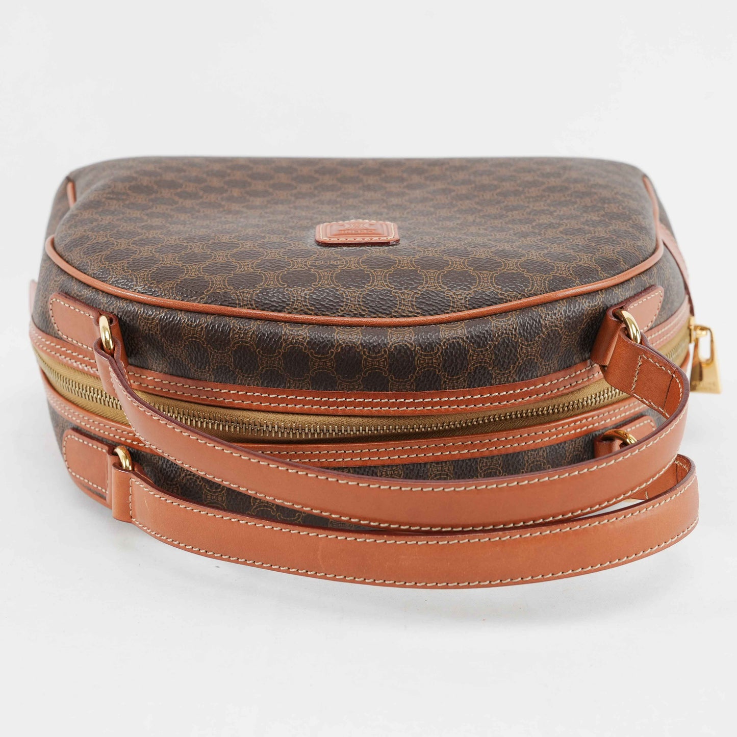 Authentic Céline Macadam Coated Canvas Boston Bag