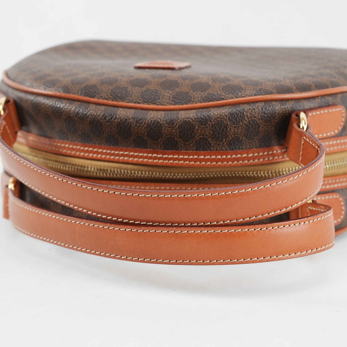 Authentic Céline Macadam Coated Canvas Boston Bag