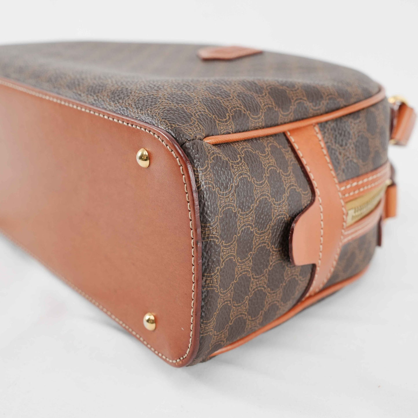 Authentic Céline Macadam Coated Canvas Boston Bag