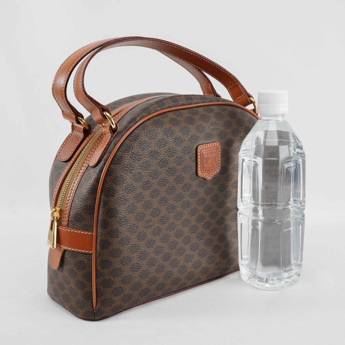 Authentic Céline Macadam Coated Canvas Boston Bag