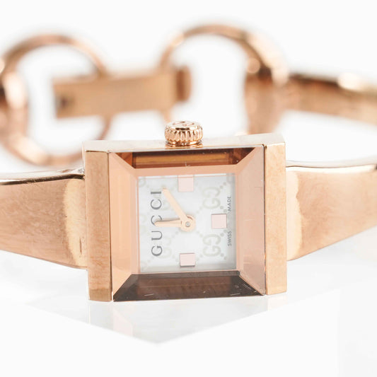 Gucci Women's Rose Gold-Tone Stainless Steel Bangle Watch