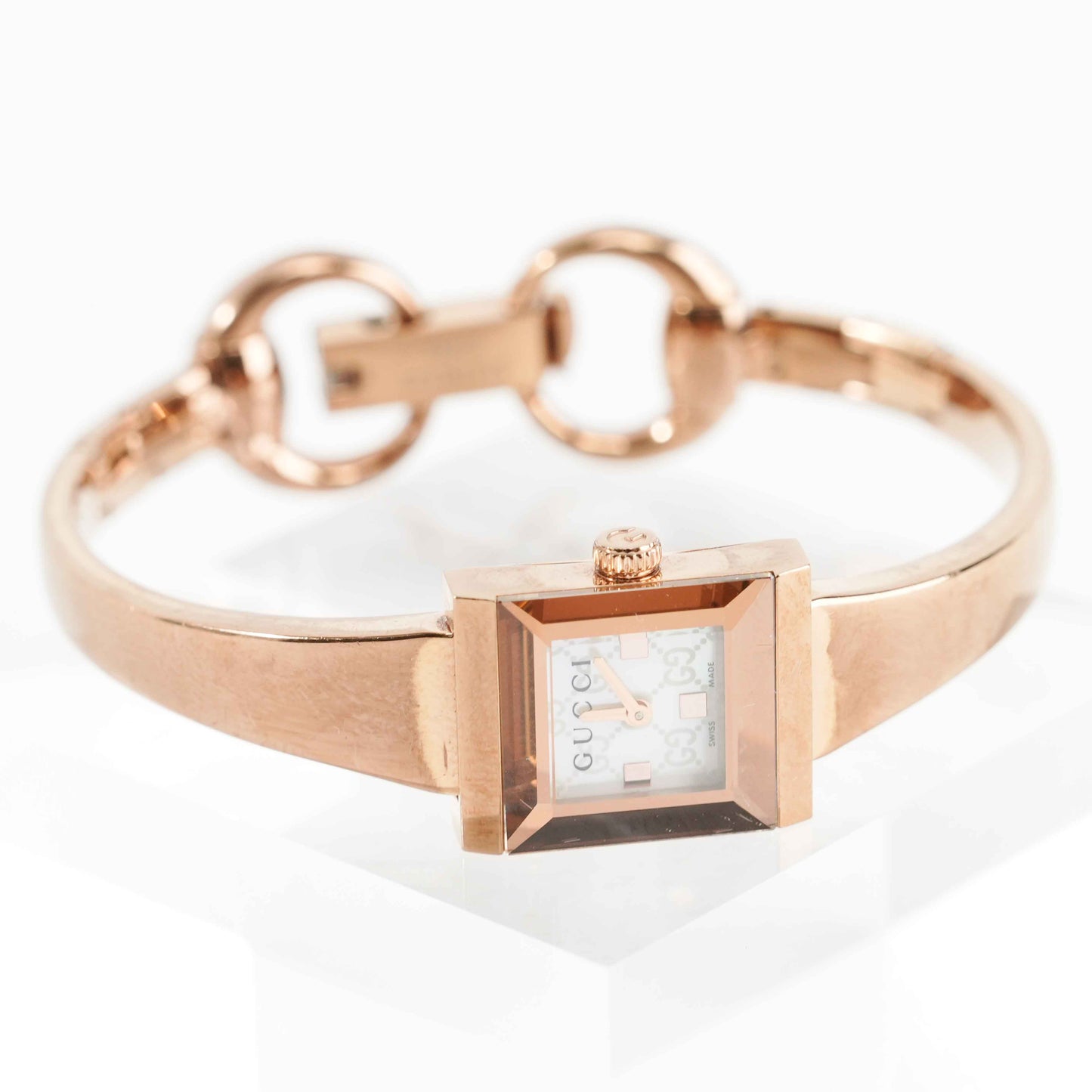 Gucci Women's Rose Gold-Tone Stainless Steel Bangle Watch