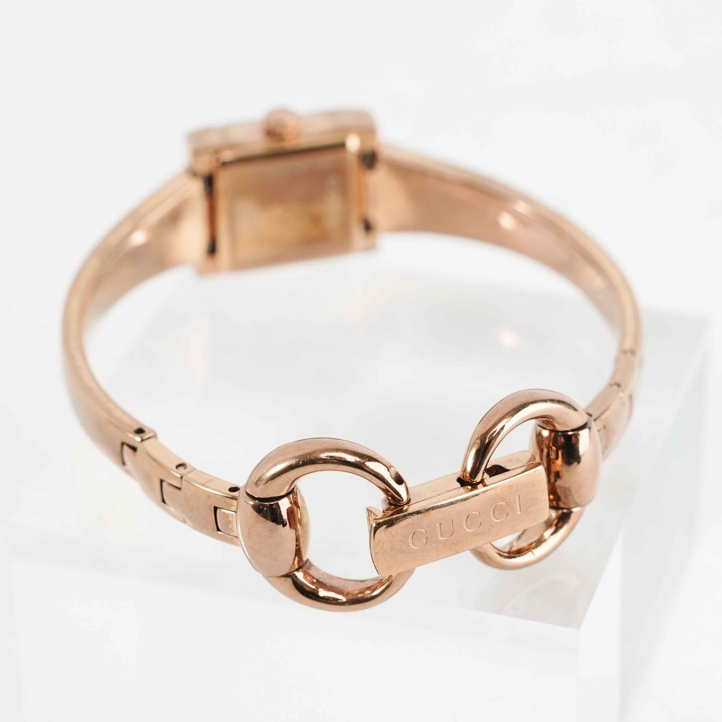 Gucci Women's Rose Gold-Tone Stainless Steel Bangle Watch