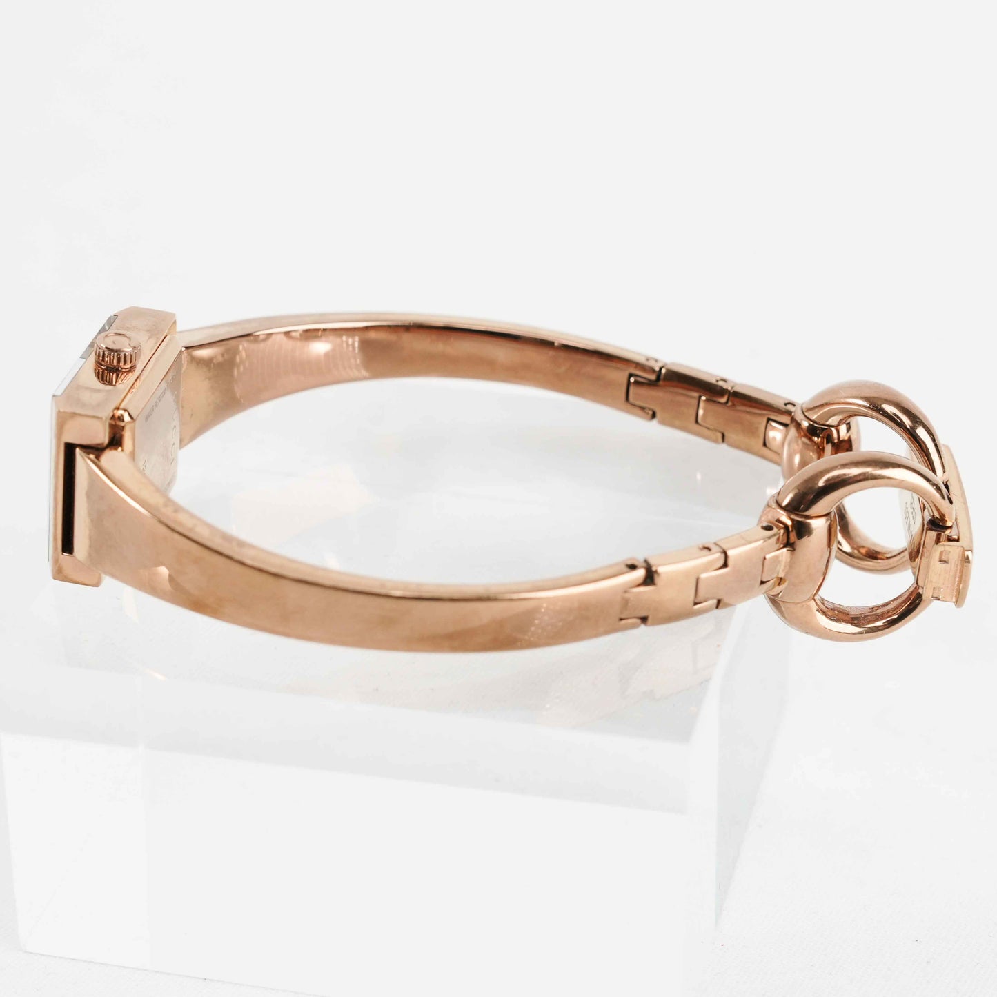 Gucci Women's Rose Gold-Tone Stainless Steel Bangle Watch