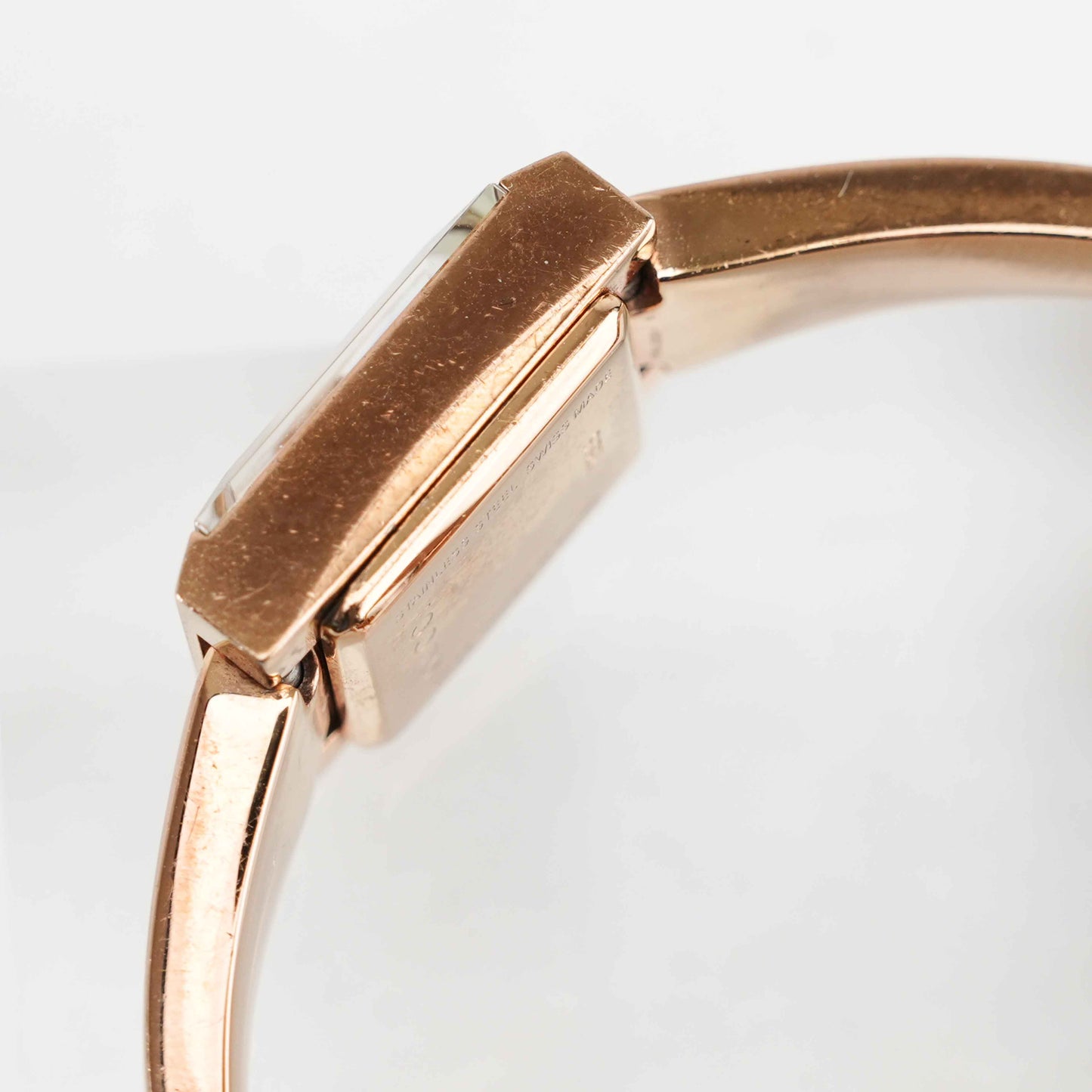 Gucci Women's Rose Gold-Tone Stainless Steel Bangle Watch